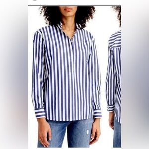 Jcrew blue  and White Striped women’s Shirt